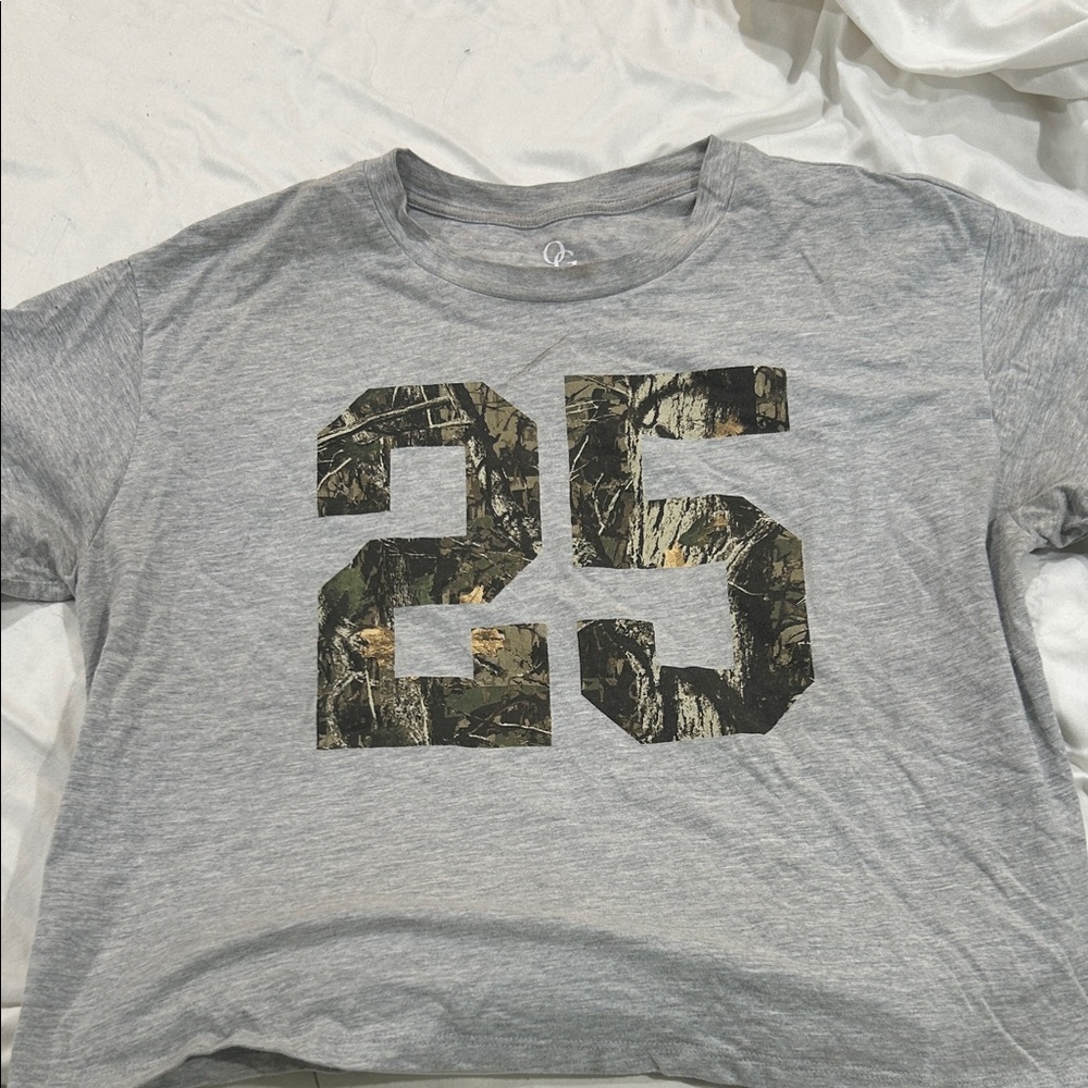 Gray Camouflage Number Tee